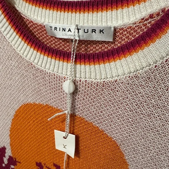 Trina Turk Orange and Pink Knit Top - Picture 10 of 10